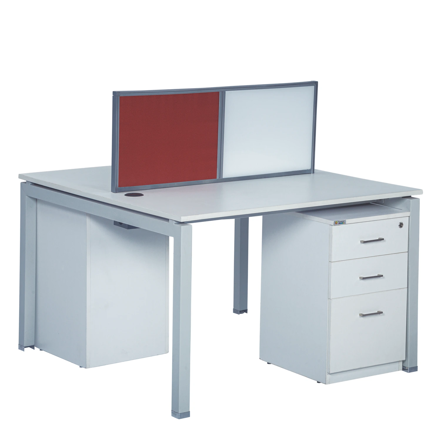 Optima 7 Workstation in pre-laminated particle board top — As pictured