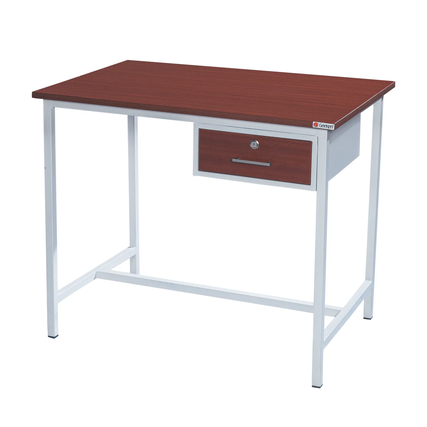 Classic 16 Office Desk in particle board top, crca sheet single/ double drawer — Powder coated