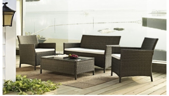 L-Shaped Booth Sofa in leatherette — Tufted leatherette