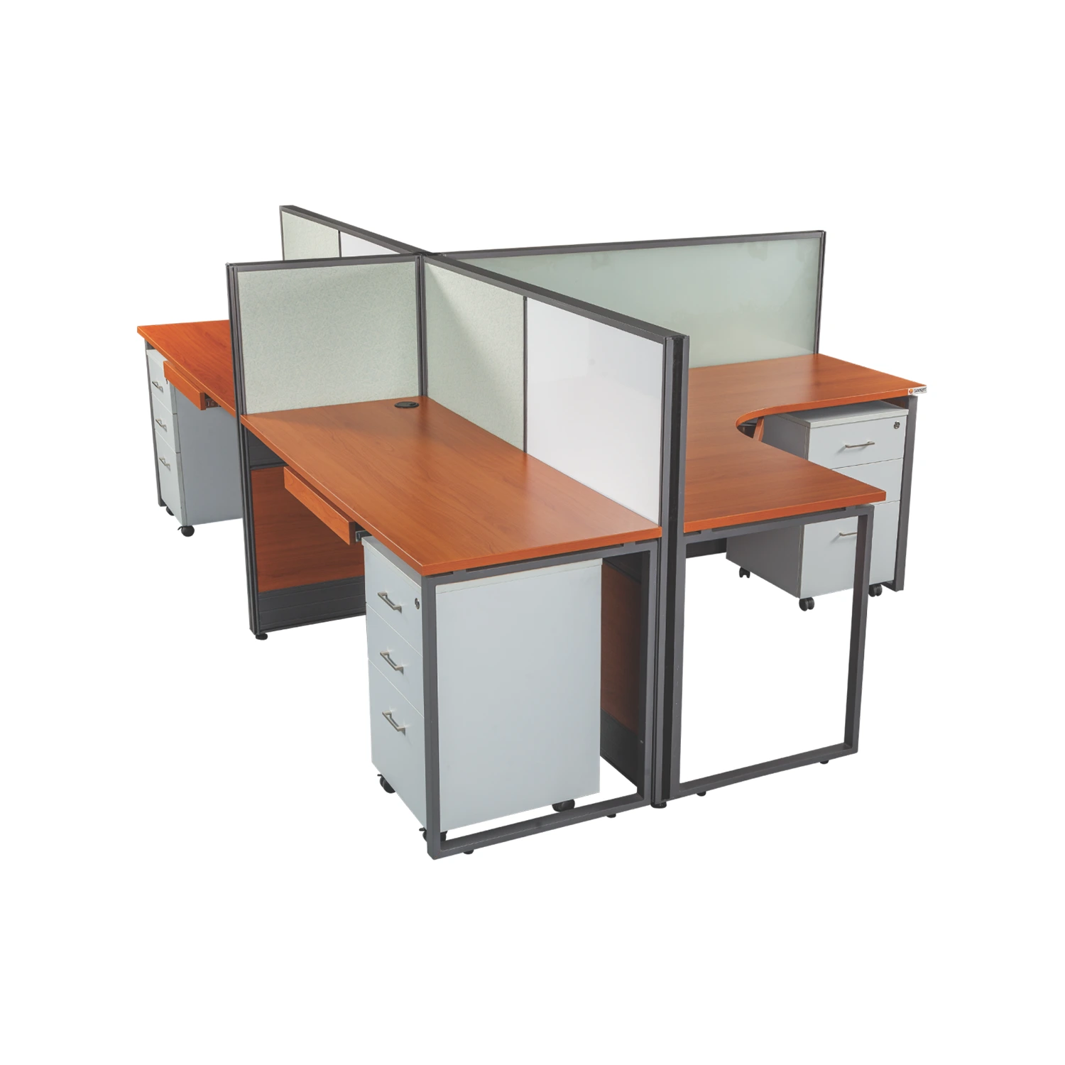 Essence 1 Workstation in particle board edge banded top — As pictured