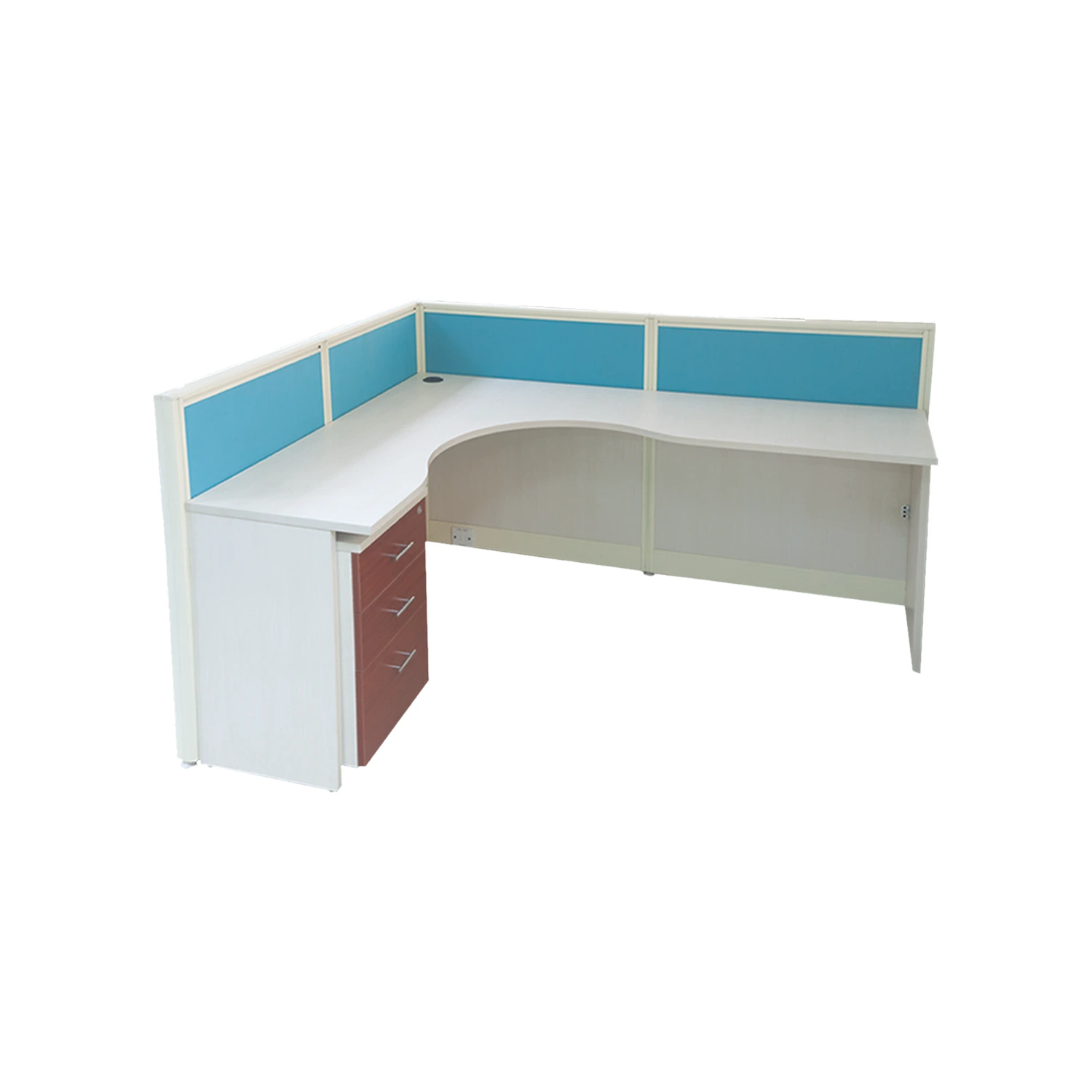 Max 7 Workstation in particle board edge banded top — As pictured