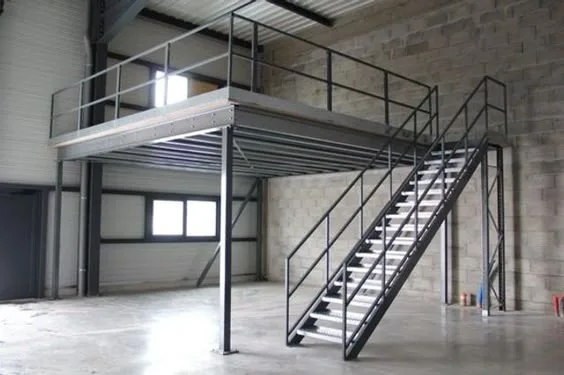 Mezzanine Floor (Loft) in ms structure with steel or board decking — Powder coated