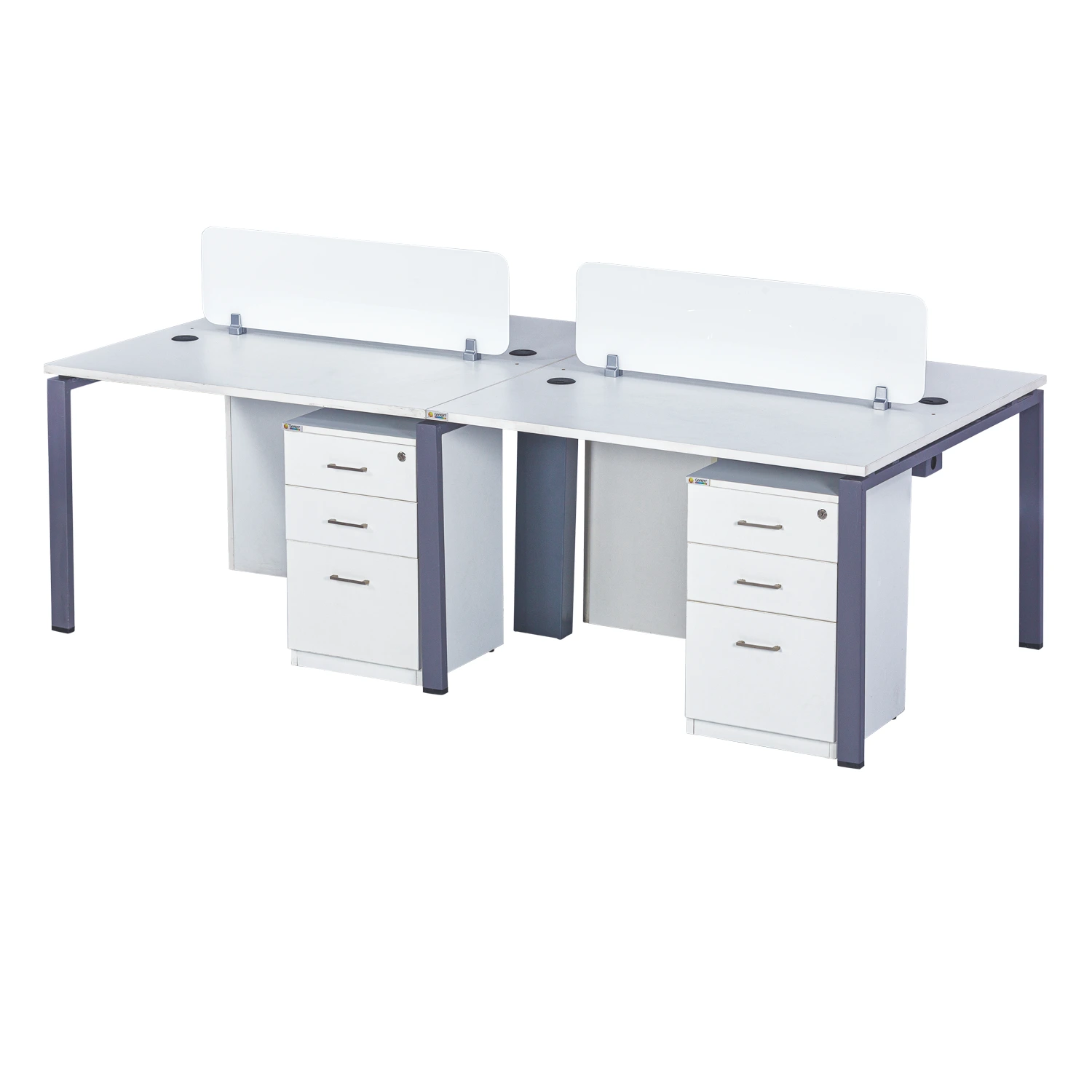 Optima 8 Workstation in pre-laminated particle board top — As pictured