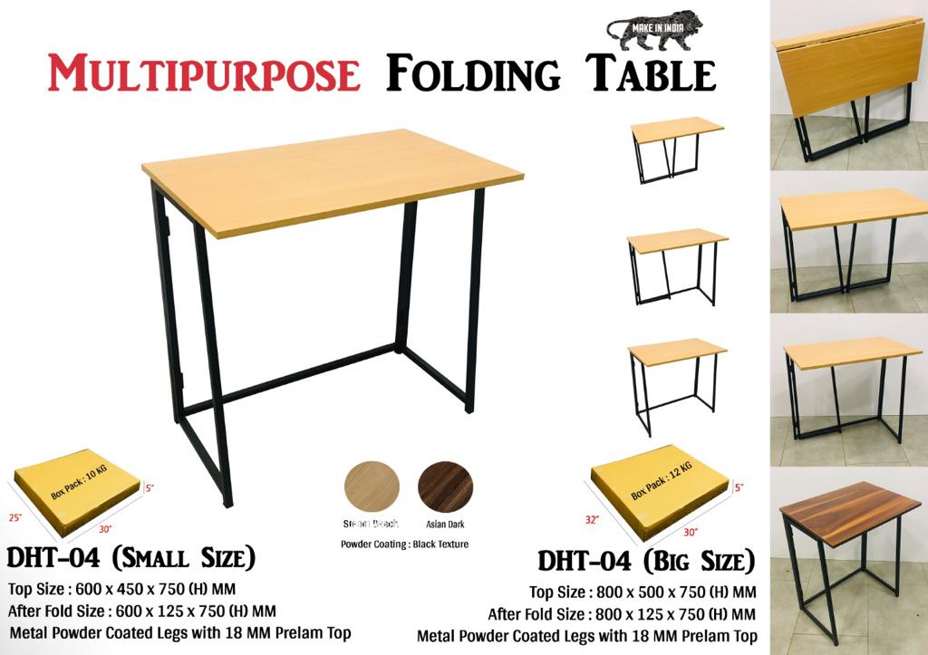 Work From Home Table in metal with prelam top — Black / Ivory coating