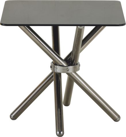 Square Cafe Table Metal Frame in mild steel with wooden top — Black powder coated