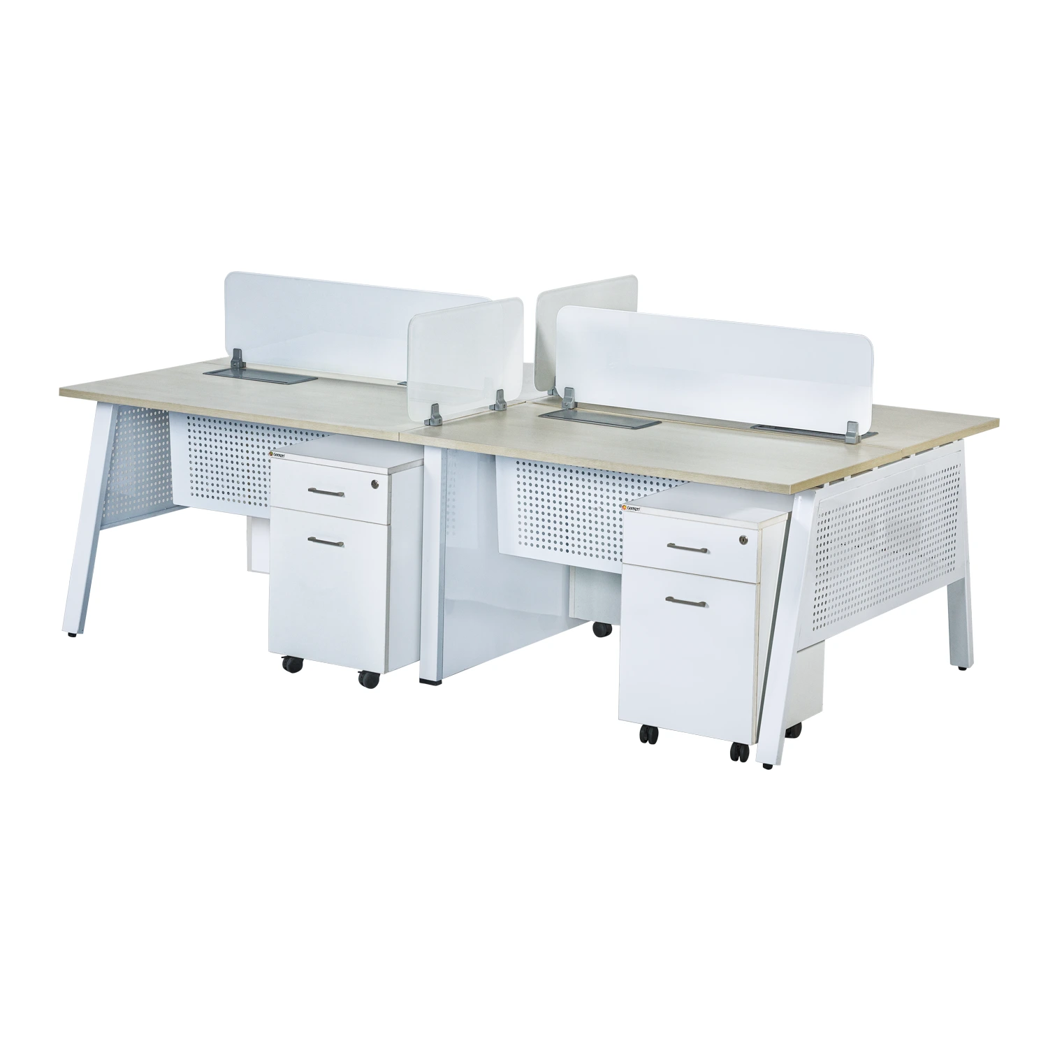 Optima 11 Workstation in pre-laminated particle board top — As pictured