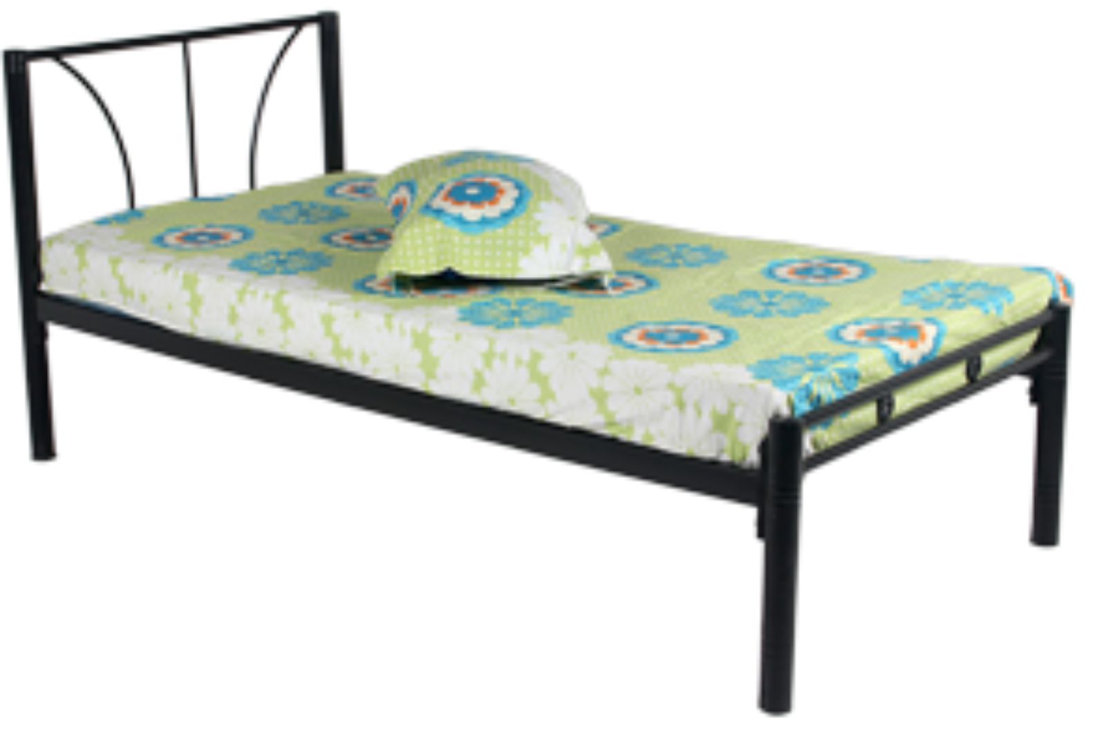 Single Bed with Drawers in solid wood — Natural teak polish