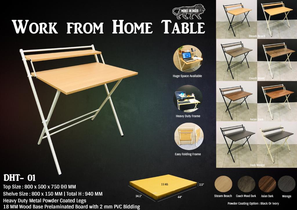 Compact Home Office Desk in plywood with laminate — Oak laminate