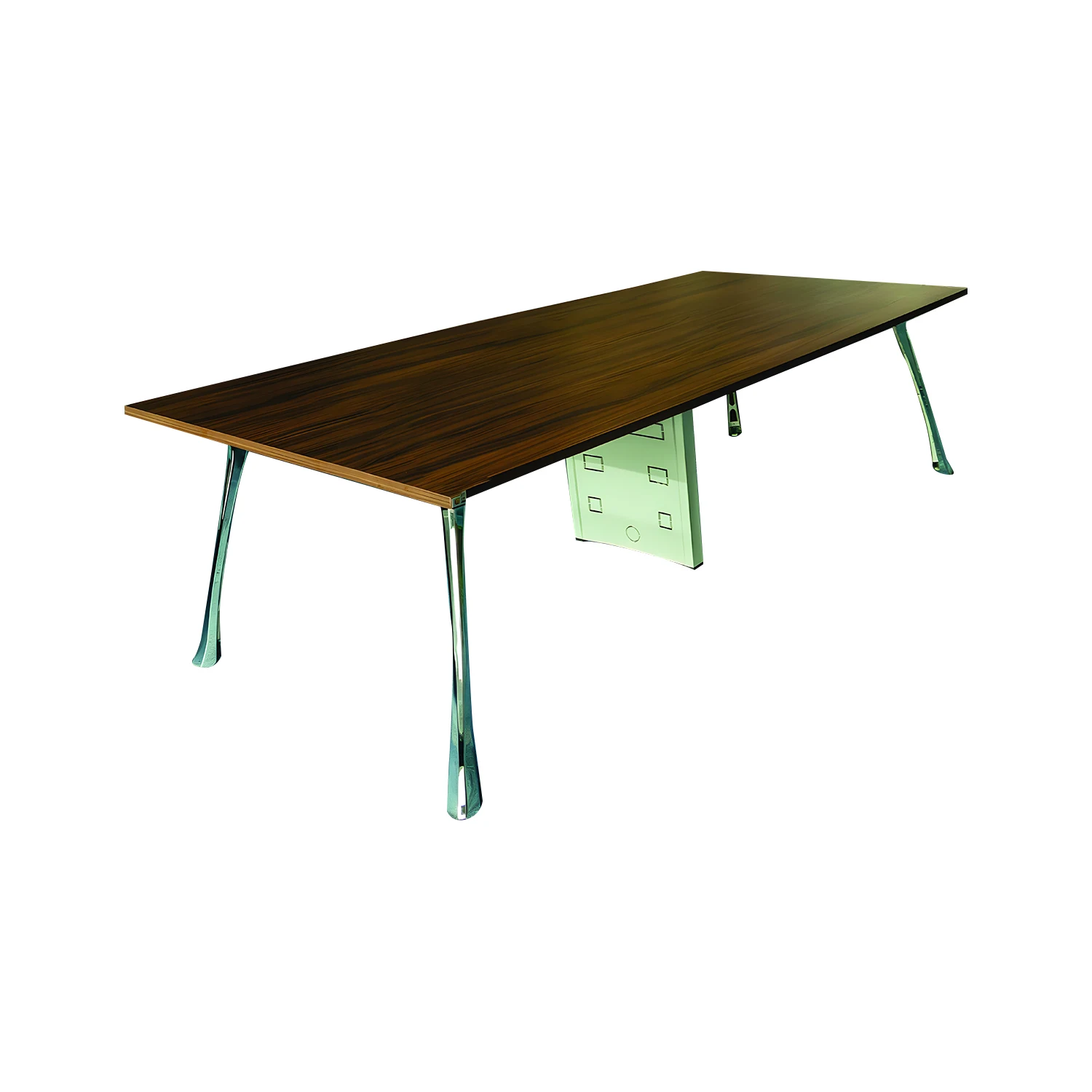 Conference 12 Table in particle board / metal legs — Chrome Plated Metal Legs
