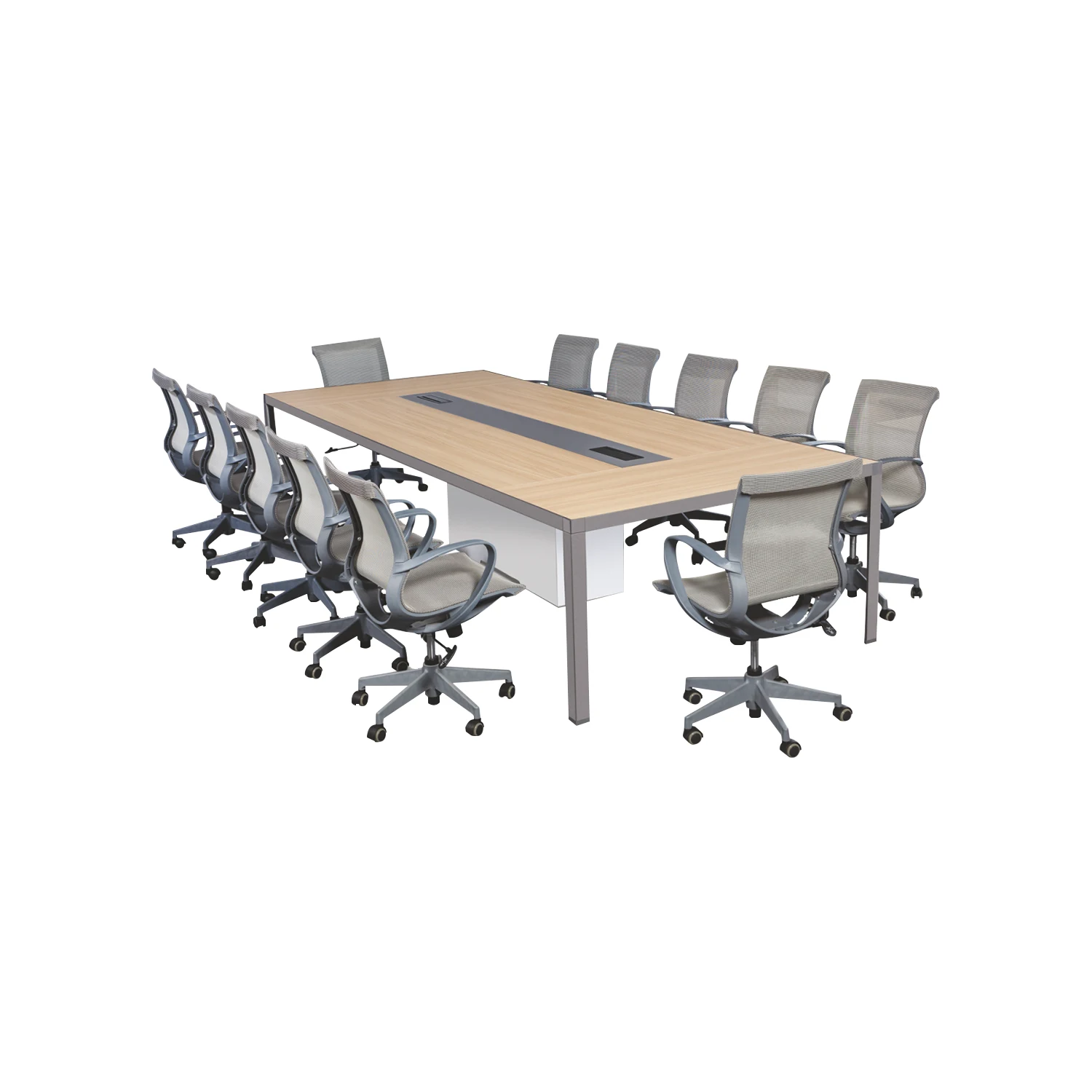 Enteract 2 Table in plpb top / extruded aluminum profile — As shown; confirm availability