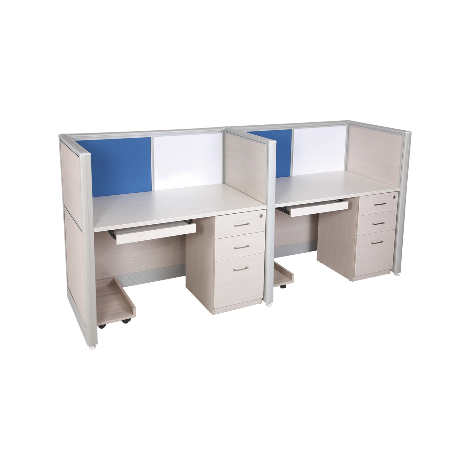 Max 2 Workstation in particle board edge banded top — As pictured