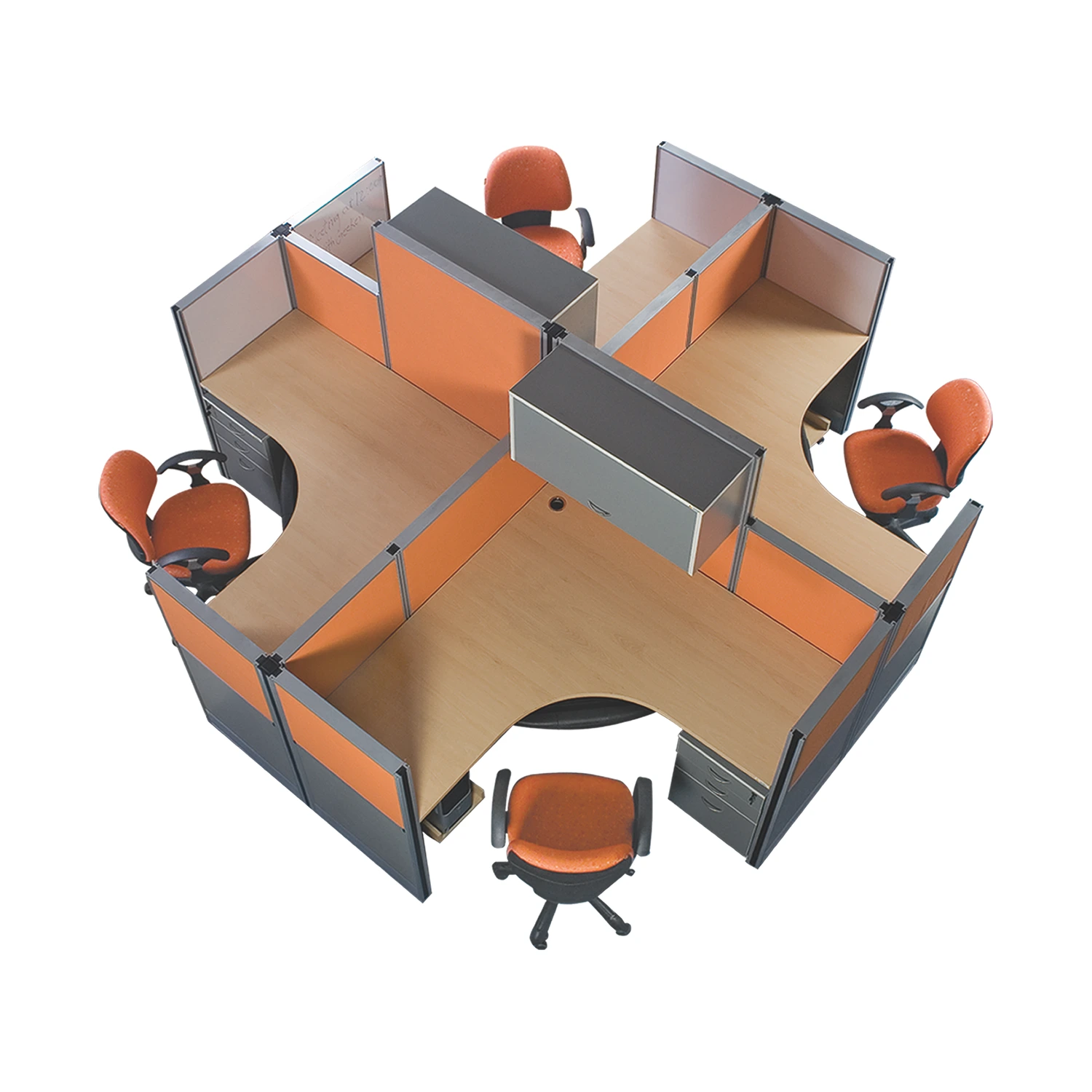 Stratum 1 Workstation in particle board edge banded top — As pictured