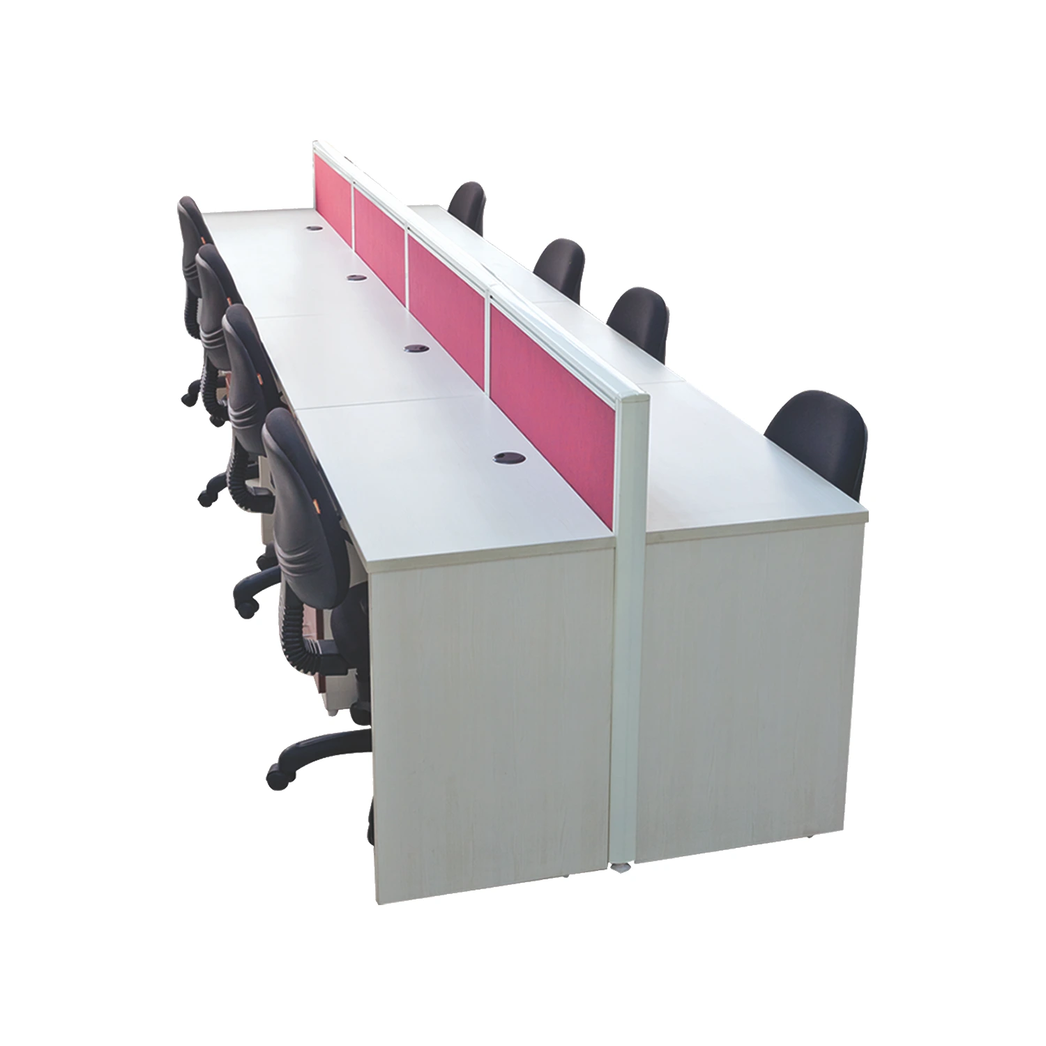 Max 5 Workstation in particle board edge banded top — As pictured