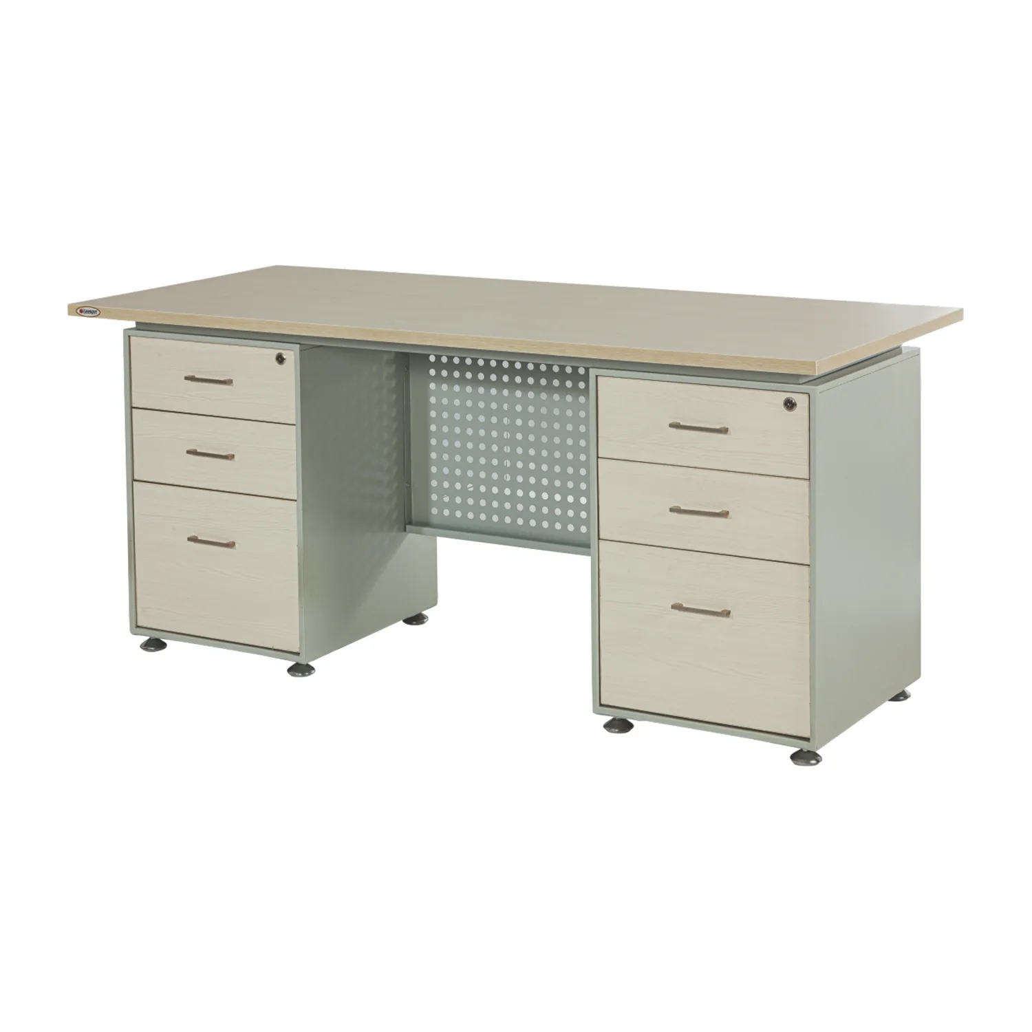Classic 14 Office Desk in particle board top — Powder coated