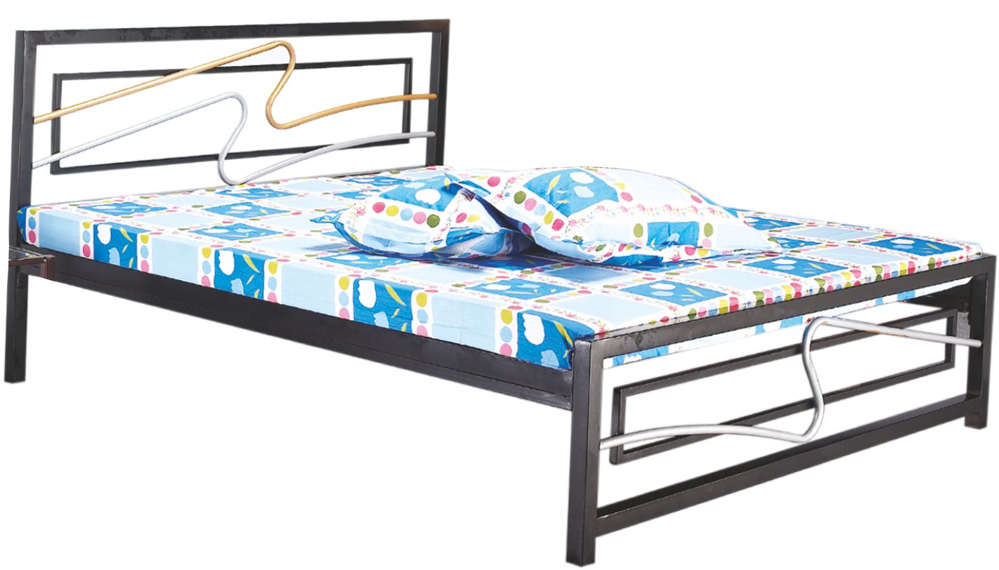 King Size Hydraulic Storage Bed in plywood with laminate — Walnut laminate