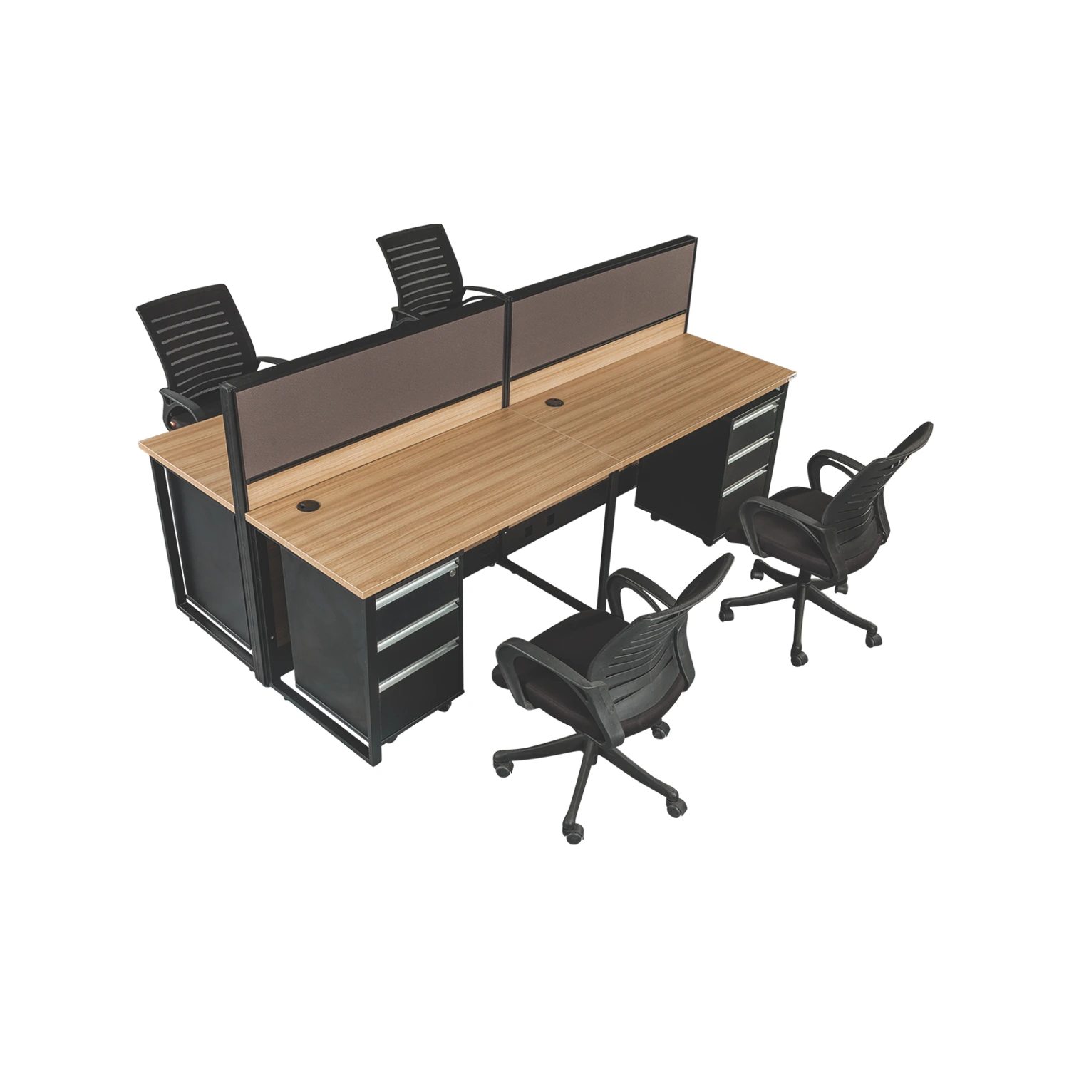 Groove 1 Workstation in particle board edge banded top — As pictured