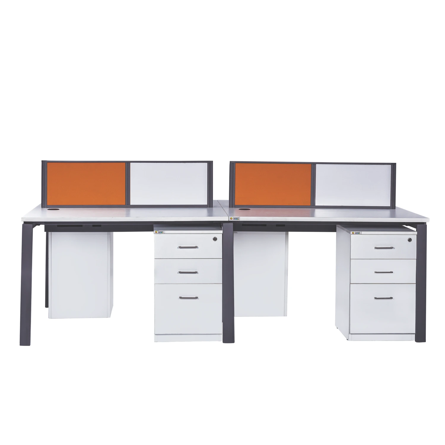Optima 9 Workstation in pre-laminated particle board top — As pictured