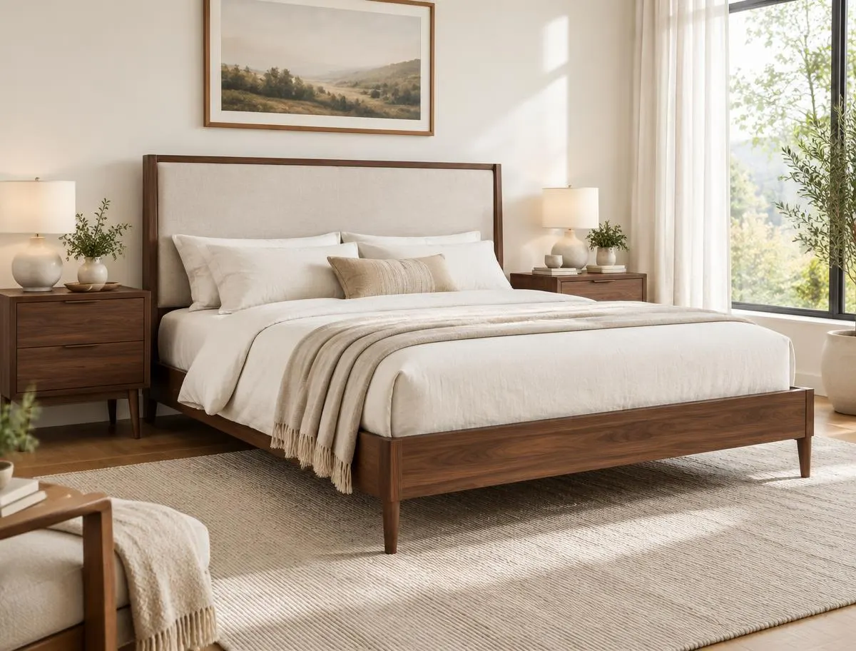 Walnut Bed — home furniture by Muddi Furniture